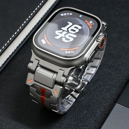 Luxury Titanium Color Band for Apple Watch – 49mm, 45mm, 44mm, 42mm, Stainless Steel Bracelet for iWatch Series Ultra 2, 9, 8, 7, SE, 6, 5, 4