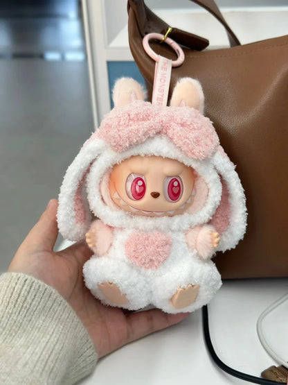 17cm Labubu Doll Clothes — DIY Accessories Heartbeat Long-Eared Furry Rabbit Costume | Cartoon Dress-Up Outfit