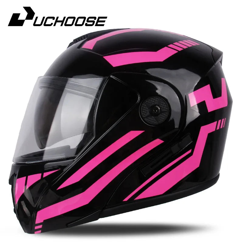 New Full Face Motorcycle Helmet – Racing Helmet with Double Sun Visor & Flip-Up Double Lens for Men & Women, DOT Certified