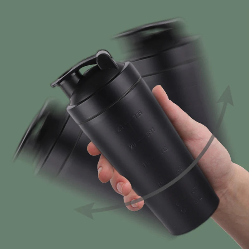 750ML Protein Shaker with Mixball - Leak-Proof Metal Magic for Perfect Protein Shakes!