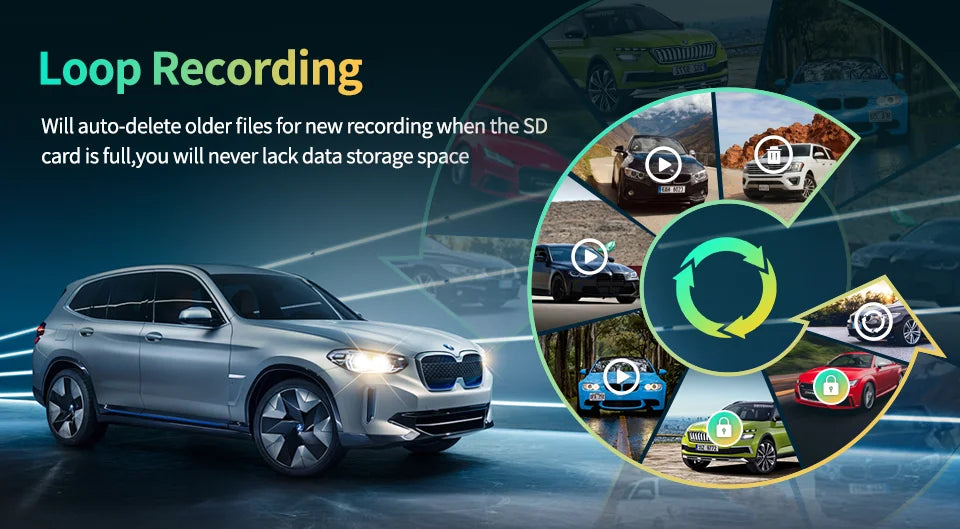 11.3" Imagebon H50 Dash Cam 4K - ADAS, Wireless CarPlay & Android Auto, 3-Channel Recording, Time Lapse & 24H Park Monitor
