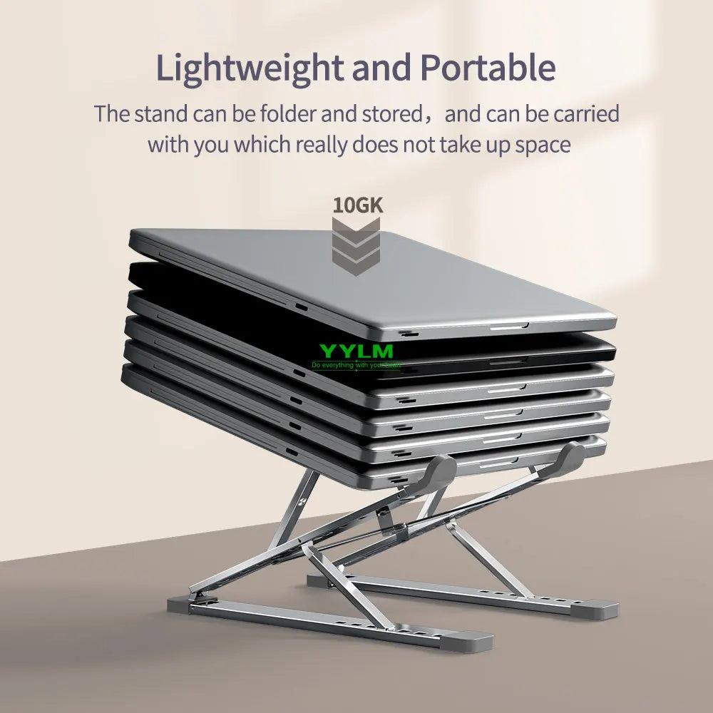 YYLM N8 Aluminum Laptop Stand - Adjustable Foldable Portable Notebook Holder with Cooling Support for MacBook & Laptops