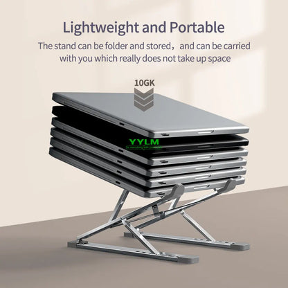 YYLM N8 Aluminum Laptop Stand - Adjustable Foldable Portable Notebook Holder with Cooling Support for MacBook & Laptops