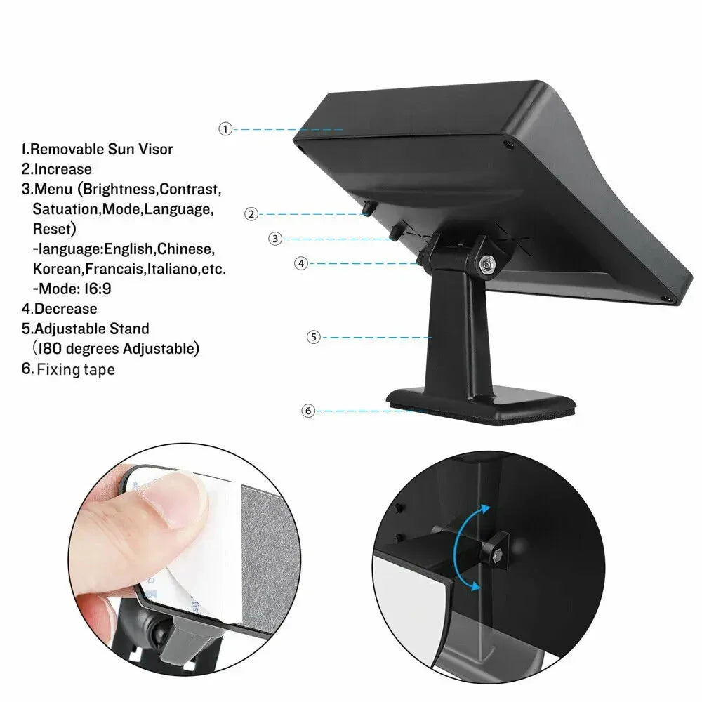 Wireless Car Reversing Backup Camera Kit – 4.3" Rear View Monitor for Vehicle Parking