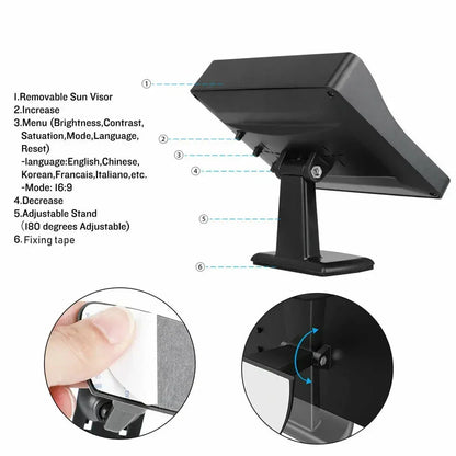 Wireless Car Reversing Backup Camera Kit – 4.3" Rear View Monitor for Vehicle Parking