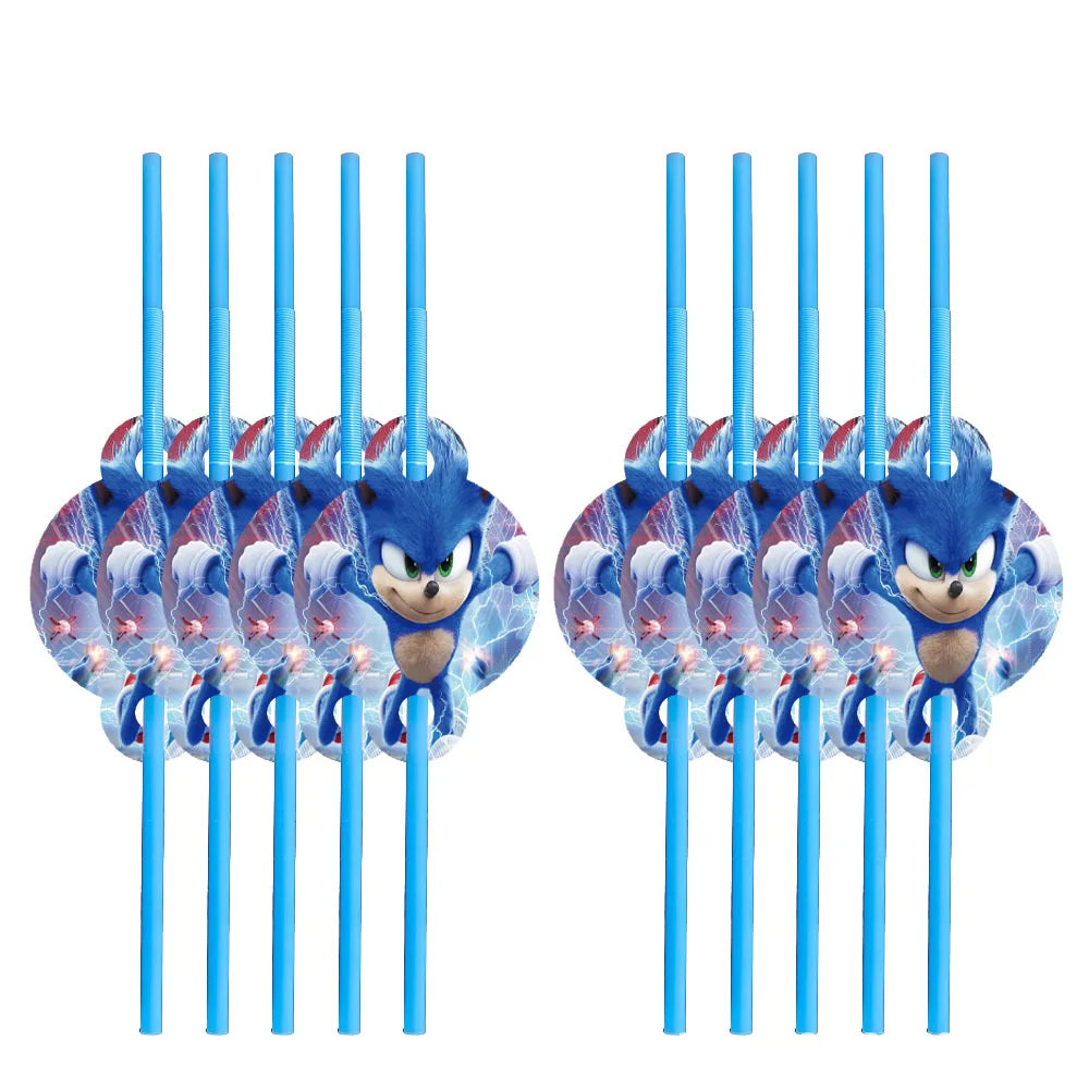 Sonic Birthday Party Decoration Set – Hedgehog Theme Tableware & Supplies with Plates, Cups, Napkins, Tablecloth & Party Accessories for Kids Party Gifts