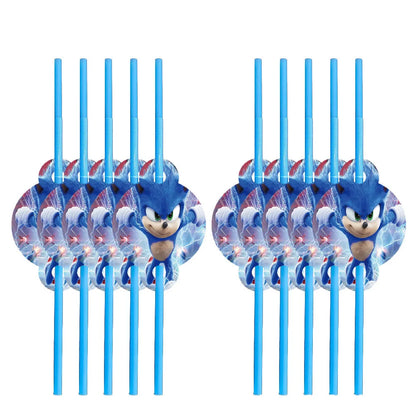 Sonic Birthday Party Decoration Set – Hedgehog Theme Tableware & Supplies with Plates, Cups, Napkins, Tablecloth & Party Accessories for Kids Party Gifts
