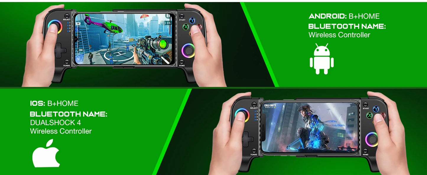 BEBONCOOL MC100 Telescopic Gamepad | Wireless Bluetooth Phone Controller for iOS & Android PUBG COD
