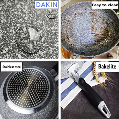 Durable Stone Frying Pan – 20/24/26/28cm Non-Stick Skillet for Pancakes, Eggs & Induction Cooking