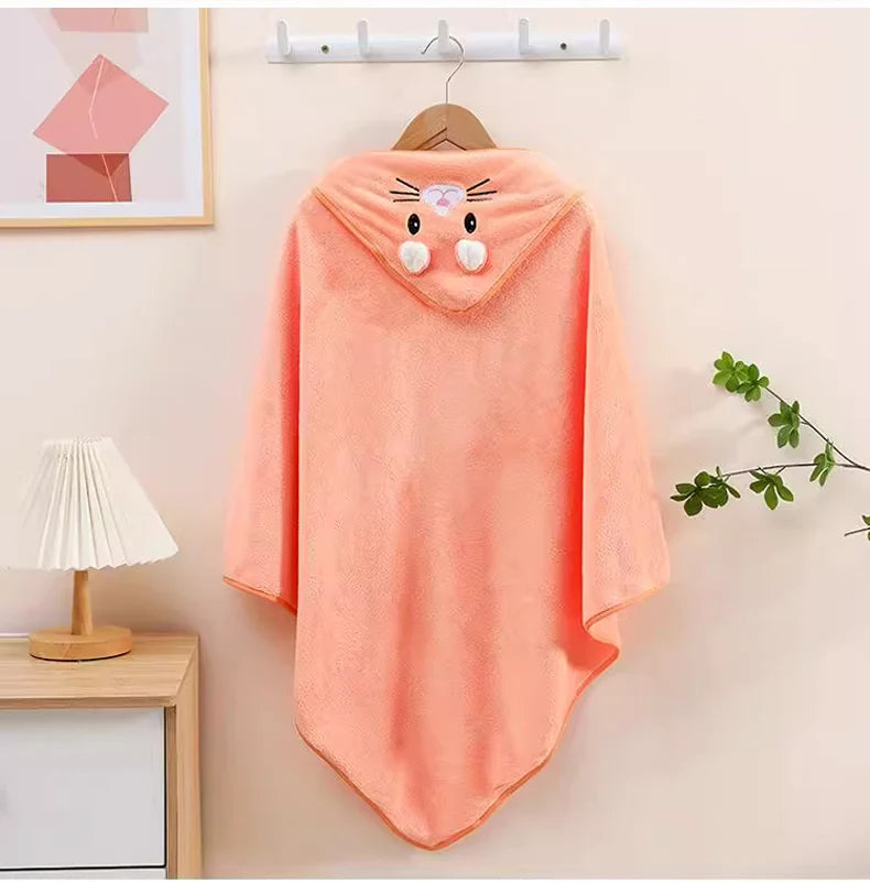 Cute Baby Bath Towel – Soft, Absorbent Newborn Swaddle Wrap Blanket for Girls & Boys