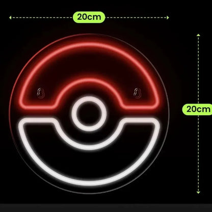 20x20cm Poke Ball LED Acrylic Light – Luminous Neon Decor for E-Sports Room, Wall & Gift