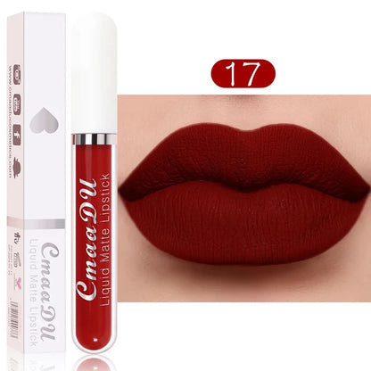 Sexy Long-Lasting Velvet Matte Lip Gloss – Waterproof, Non-Stick Red Liquid Lipstick for Women