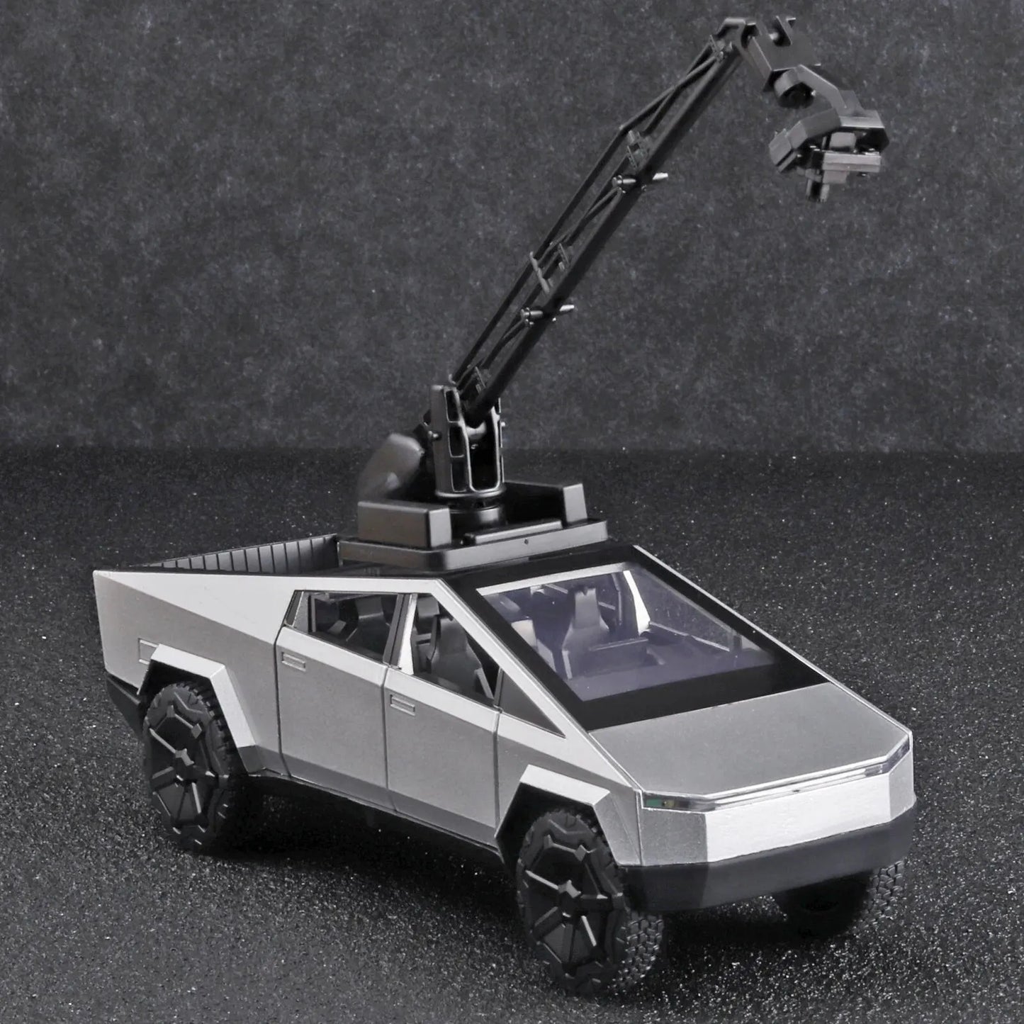 1:32 Cybertruck Diecast Toy Truck for Boys – Silver Pickup with Sound & Light, Metal Model Car for Kids Age 3+