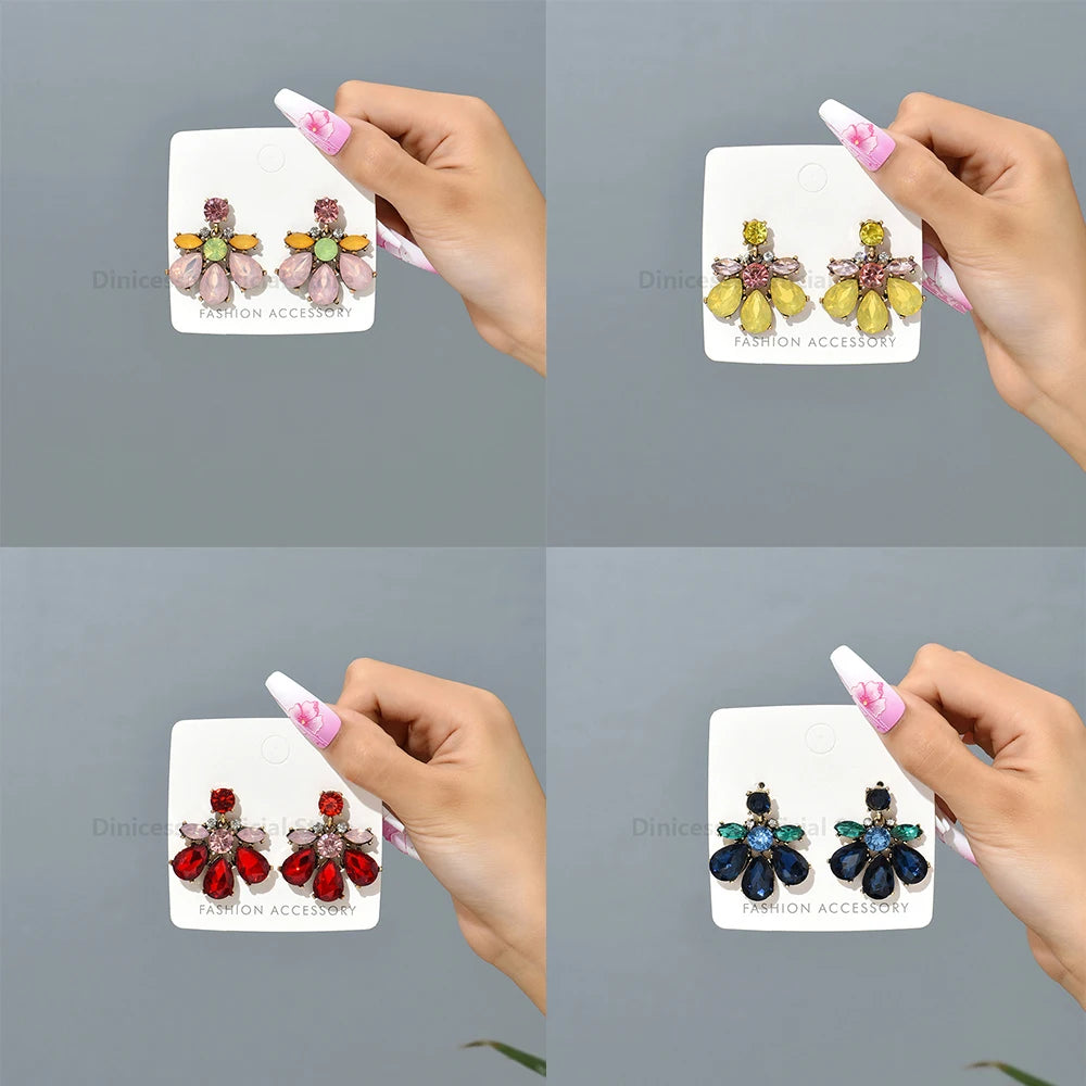 Luxury Crystal Geometric Dangle Earrings – Fashion Wedding & Party Jewelry for Women
