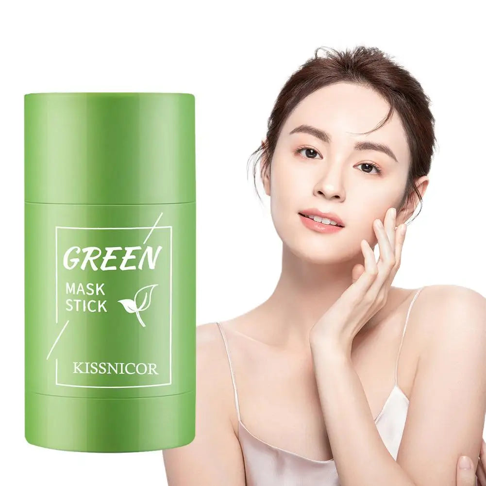 40g Green Tea Blackhead Removal Solid Mask – Pore Cleansing Stick for Blemishes & Shrinking Pores, Korean Skin Care