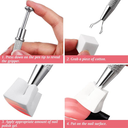 Nail Art Sponge Set - 50/300-Piece Manicure Sponge with Grabbing Pen Tool