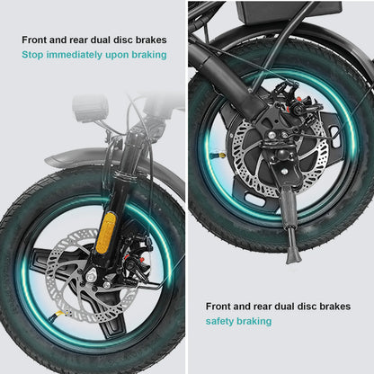 Folding Electric Bike - 560W Motor 48V Removable Battery 20 MPH Speed with 32 Miles Range