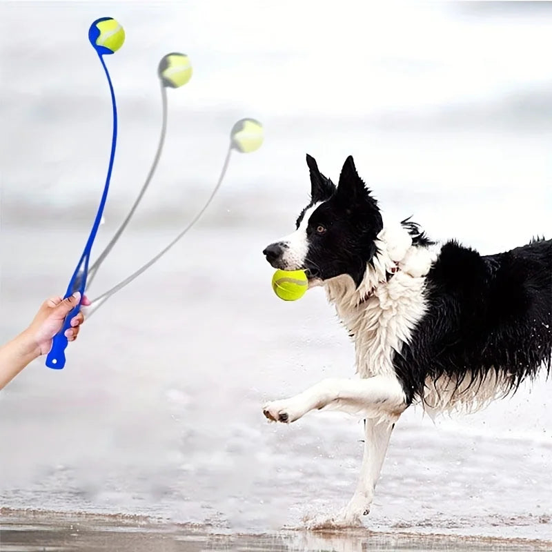 Pet Tennis Ball Launcher Stick - Durable Interactive Dog Ball Thrower for Outdoor Training & Exercise