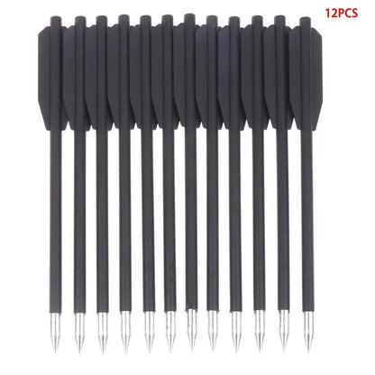 12PCS Black Dart Set - Rubber Band Slingshot Short Arrows Accessories for Outdoor Target Practice & Play
