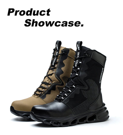 Men's Steel Toe Work Sneakers - Safety Shoes, Puncture-Proof Boots, Indestructible Lightweight Footwear for Security