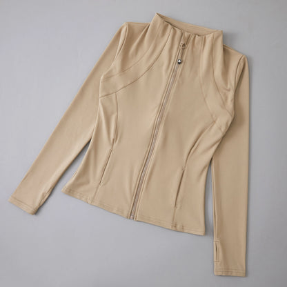 Women’s Sports Windbreaker Jacket — Long Sleeve Workout Top, Running Sweatshirt, Yoga Activewear