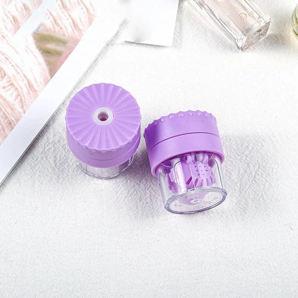 Portable Rotatable Contact Lens Cleaner Case – Manual Cleaning & Storage Container, Plastic Eyewear Accessories Holder for Travel