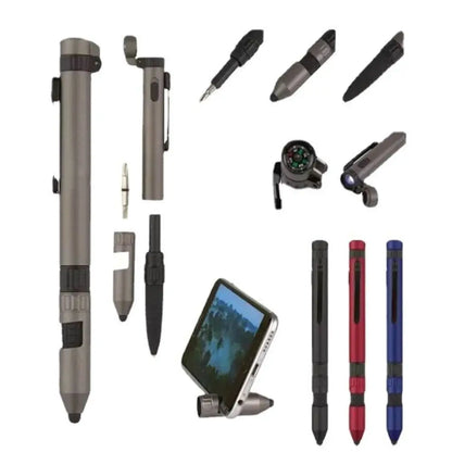 6-in-1 Multifunctional Pen Light - Outdoor Travel Tool with Screwdriver, Compass, Touch Stylus & Holder