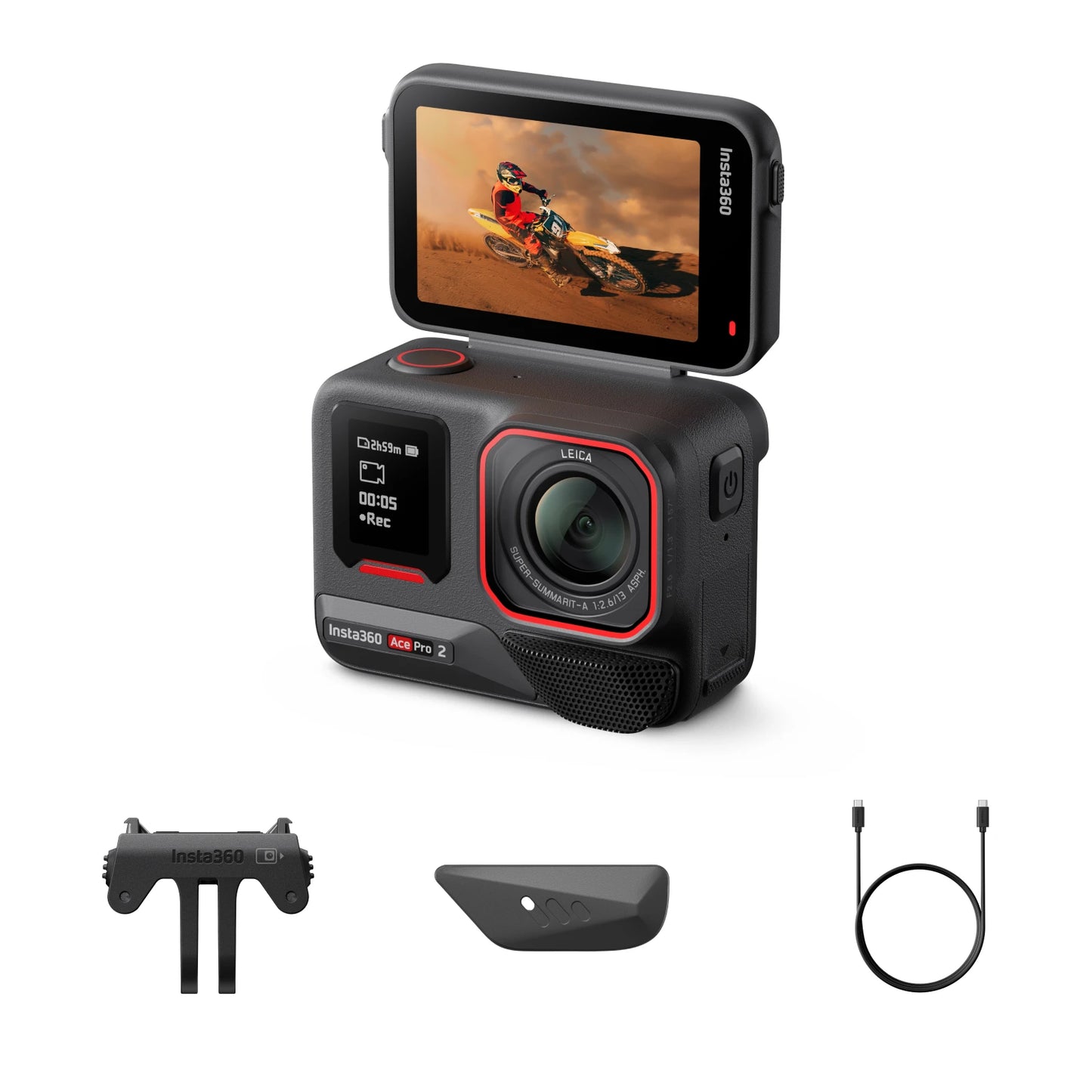 Insta360 Ace Pro 2 – 8K Waterproof Action Camera Co-Engineered with Leica, 1/1.3" Sensor, Dual AI Chip, Superior Low Light Performance