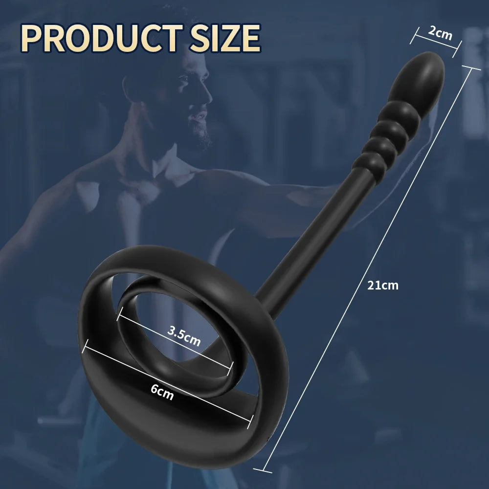 Bluetooth App-Controlled Prostate Massager – Anal Vibrator with Penis Ring & Testicle Massage for Men