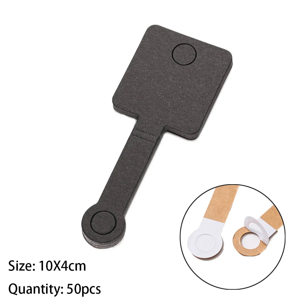 50PCS Self-Adhesive Display Card — 4x10cm Price Tags for Bracelets, Keychains & Jewelry Packaging, Small Business Labels