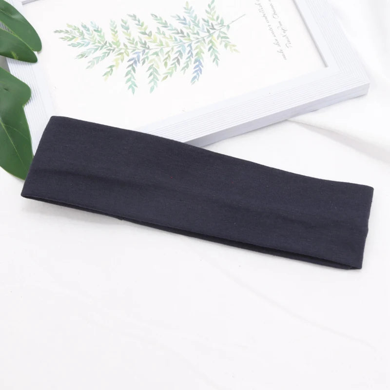 Elastic Cotton Hairband – Solid Fashion Headbands for Women & Men, Running, Yoga & Makeup Accessories