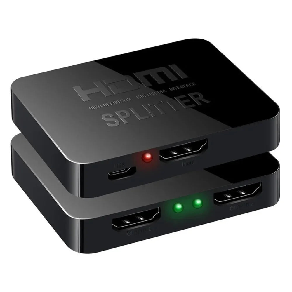 1x2 4K HDMI Splitter – Dual Display HDMI Switch 1 In 2 Out Video Amplifier for PC, Laptop, Monitor, Projector, TV Box