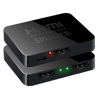 1x2 4K HDMI Splitter – Dual Display HDMI Switch 1 In 2 Out Video Amplifier for PC, Laptop, Monitor, Projector, TV Box