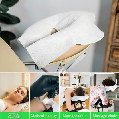 500/100PCS Disposable Face Cradle Covers – Soft Non-Woven Headrest Paper for Massage, Spa & Salon Beauty Supplies