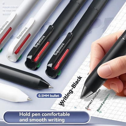 4-in-1 Four-Color Gel Pen - Multifunctional Memory Pen for Note-Taking & Everyday Writing