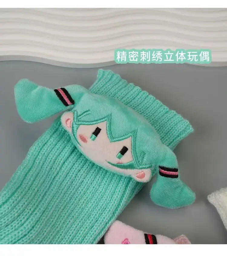 Hatsune Miku Thigh Highs — Kawaii Macaron Color Lolita Leggings for Girls