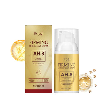 AH-8 Firming Neck Cream - Hexapeptide and Hyaluronic Acid Moisturizer for Hydrated, Smoother-Looking Skin