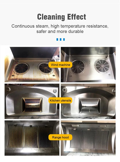 High-Temperature Steam Cleaner for Home Appliances – Sterilization, Kitchen Hood & Car Cleaner, US/EU Plug
