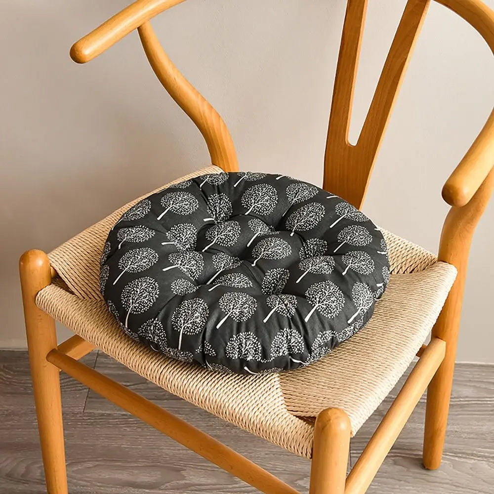 40x40cm Round Dining Chair Cushion – Thickened Non-Slip Seat Pad, 10 Luxurious Styles for Students, Office & Canteen