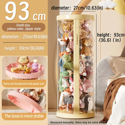 Transparent Doll & Plush Toy Storage Box — DIY Zipper Organizer Tube for Kids’ Toys, Christmas Gift, and Home Use