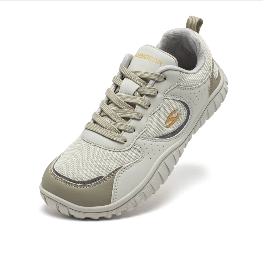 HOBIBEAR Unisex Wide Toe Sneakers — Comfortable Lace-Up Walking Shoes, Breathable Outdoor Travel Sneakers
