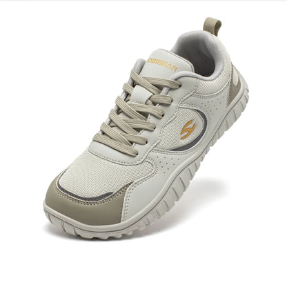 HOBIBEAR Unisex Wide Toe Sneakers — Comfortable Lace-Up Walking Shoes, Breathable Outdoor Travel Sneakers