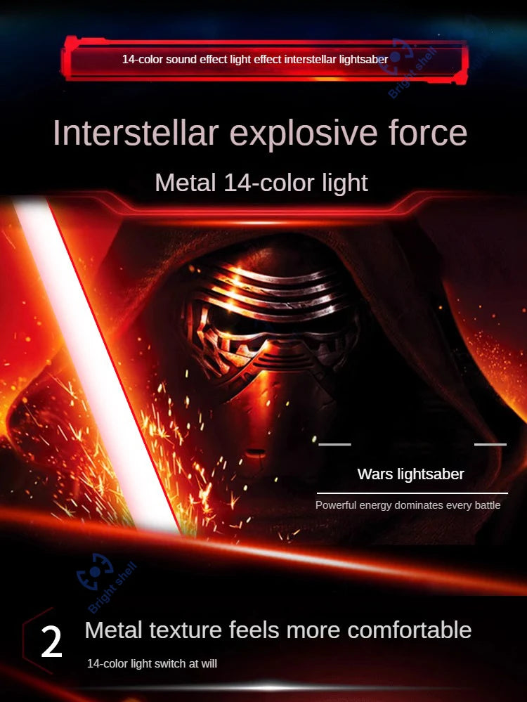 RGB Metal Lightsaber Toy – 15-Color Changing Laser Sword with Sound Effects, Force FX Jedi Blaster Gift for Kids
