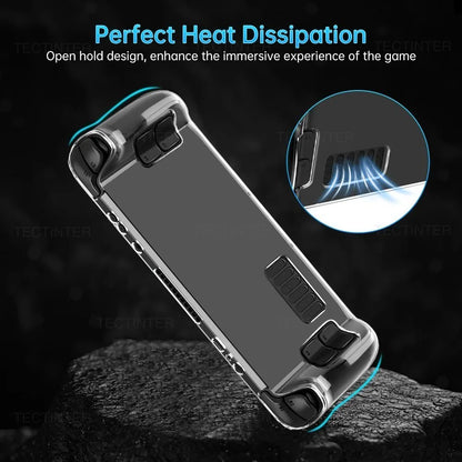 Transparent TPU Protective Case for Steam Deck – Anti-Drop Back Cover Sleeve Compatible with Steam Deck Accessories
