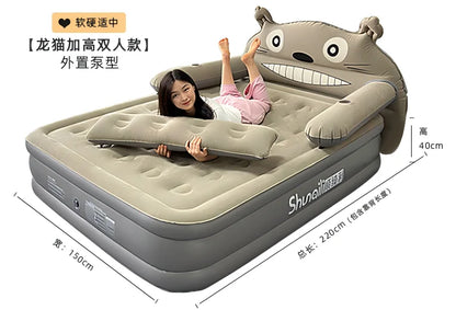 Sun Shepherd Inflatable Air Mattress - Automatic Single Double Camping Bed with Backrest