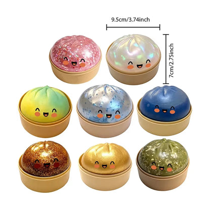 Simulation Dumpling Slow Rebound Stress Ball – Soft Squeeze Decompression Toy for Home, Office Decor & Birthday Gift for Kids & Adults