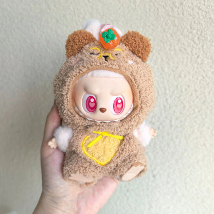 15cm/17cm LABUBU Doll Outfits – Sitting Party Plush Animal Sets for Generations 1-3, Cute Gifts for LABUBU Fans