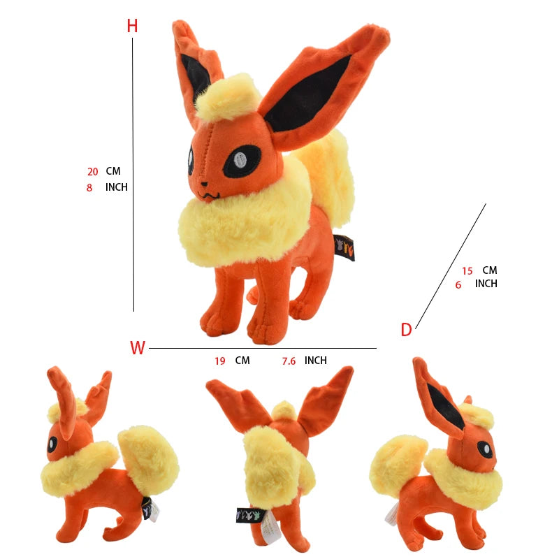 Pokémon Eevee Evolution Plush Toys - Soft Stuffed Animal Dolls Featuring Sylveon, Flareon, Jolteon, Umbreon, Vaporeon & Pikachu