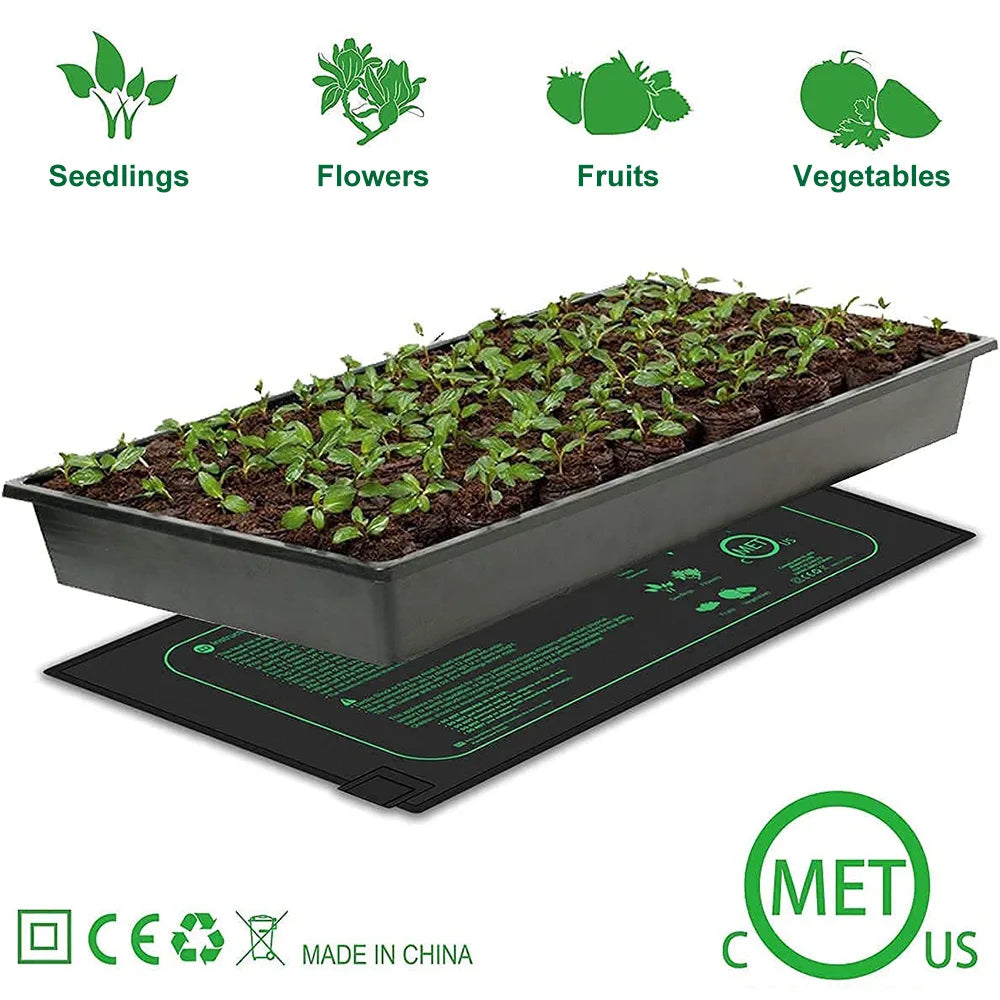 Seedling Heat Mat for Indoor Plants - Waterproof Germination Heating Pad, Available in 10/25/50CM, Ideal for Propagation & Cloning, with EU/US/AU/UK Plug Options