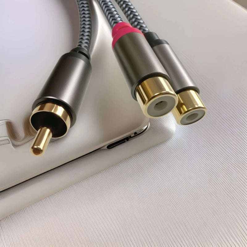 RCA Splitter Audio Cable 1 to 2 Male to Female – 0.3m/0.5m/3m Short RCA Adapter Cord for TV, DVD, CD, Subwoofer & Amplifier Speakers